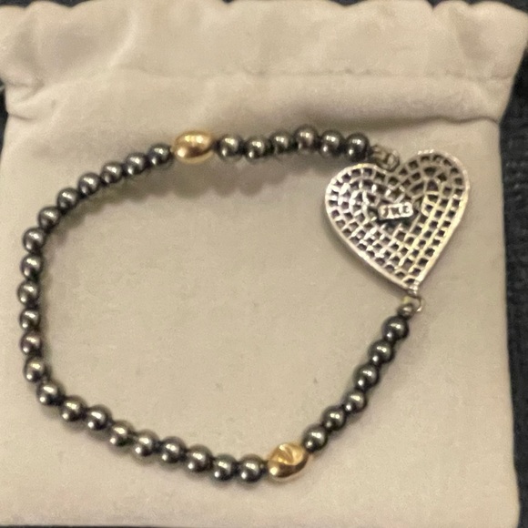 Jessica Kagan Cushman (JKC) Pave Diamond Heart Stretch Bracelet - Picture 2 of 8